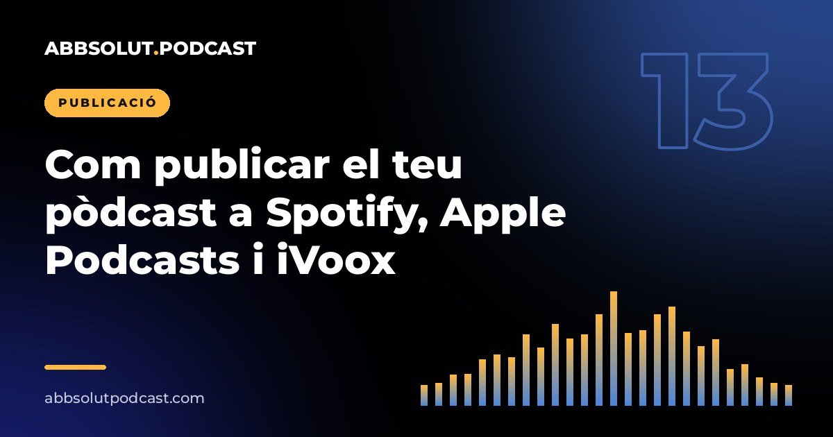 Portada: Com publicar el teu pòdcast a Spotify, Apple Podcasts i iVoox