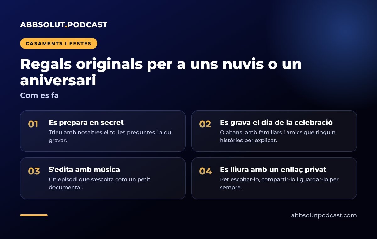Infografia: Regals originals per a uns nuvis o un aniversari. Com es fa
